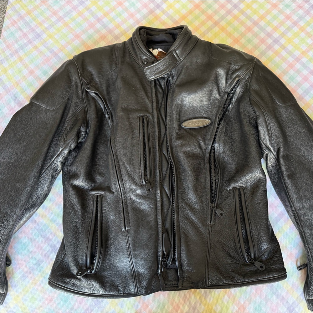 Harley-Davidson Black Leather Bomber Jacket